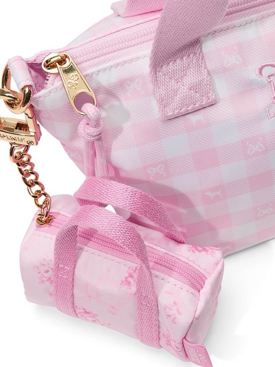 LoveShackFancy Handbags - New PINK LoveShackFancy Mini Tote Bag Charm Duffle Keychain Coin Purse Floral
